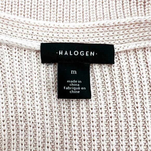 Halogen Pink Long Knit Open Front Cashmere Blend Cardigan M - Picture 4 of 5